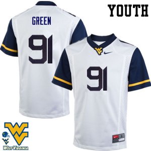 Youth West Virginia Mountaineers NCAA #91 Nate Green White Authentic Nike Stitched College Football Jersey JU15Q47QF